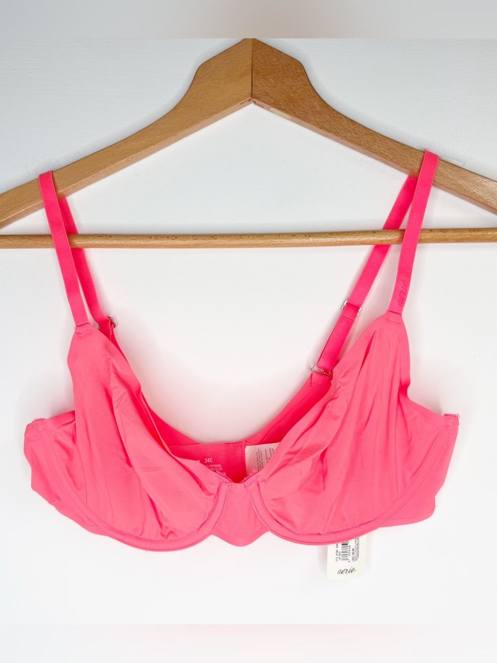 Aerie 34C Smoothez Neon Coral Unlined Bra NWT